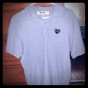 CDG grey polo shirt